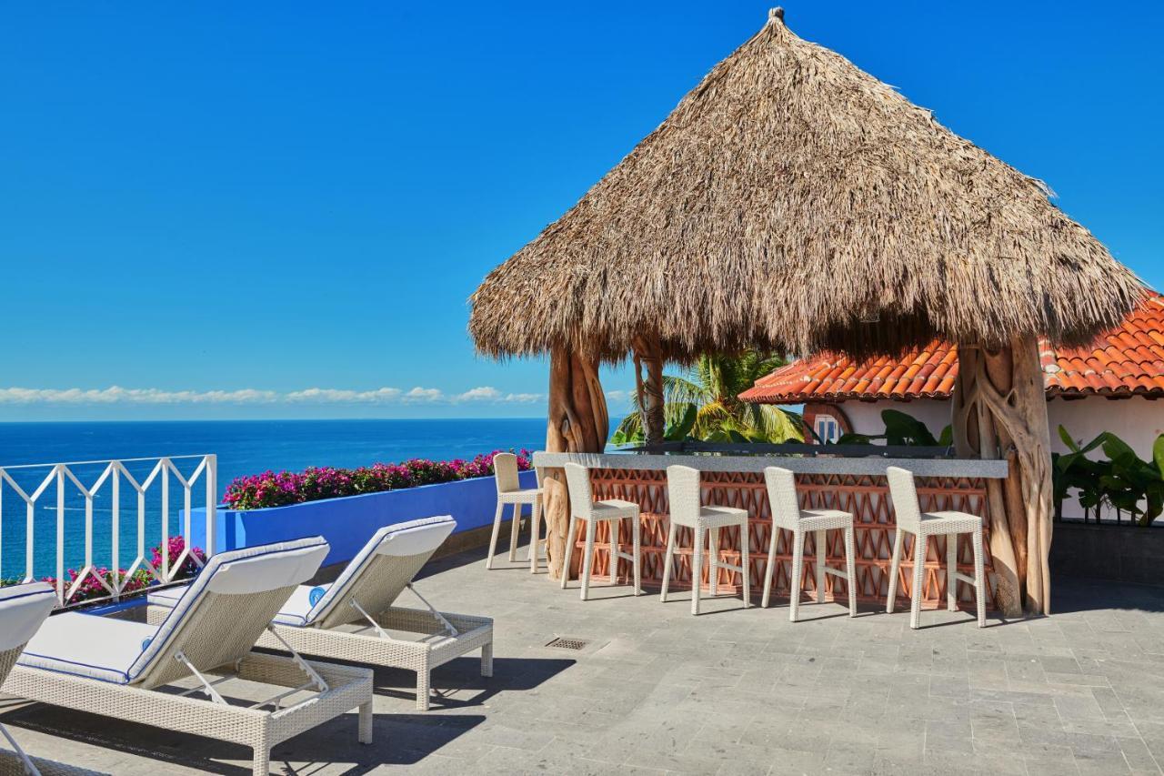 Hotel Luxury Patio Azul (Adults Only) Puerto Vallarta Exteriér fotografie Rooftop bar at the Hotel El Ganchán